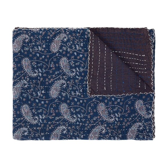 Taj Hotel Home Decor Kantha Cotton Throw | 1-Piece | Multicolor | 50"x70" - Picture 1 of 3